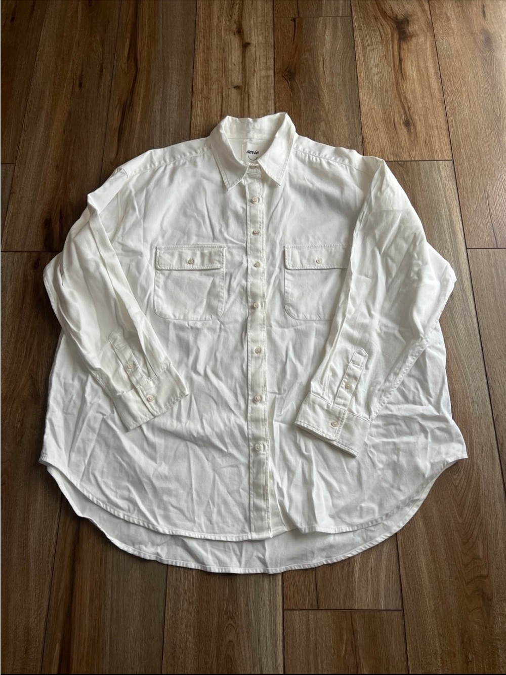 Aerie White Button Down Shirt Medium